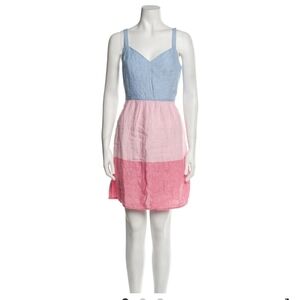 Women's linen Cynthia Rowley Mini Sleeveless Sun dress Sz L Resortwear Vacation